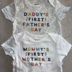 First Mother’s and Father’s Day Onesies